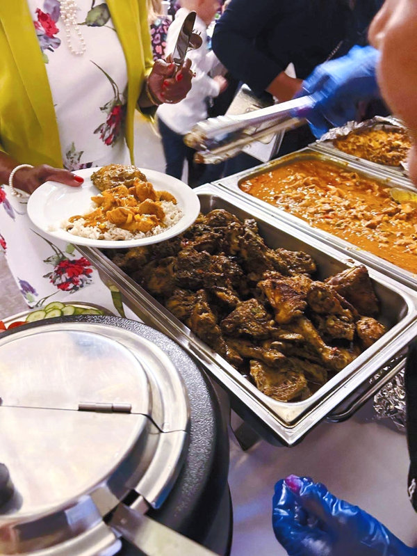 BBQ and hog roast being served at an event